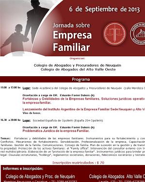 Jornada sobre Empresa Familiar en Neuquén · Cipolletti‏