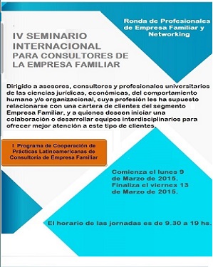 Flyer IV Seminario Internacional para Consultores de Empresa Familiar
