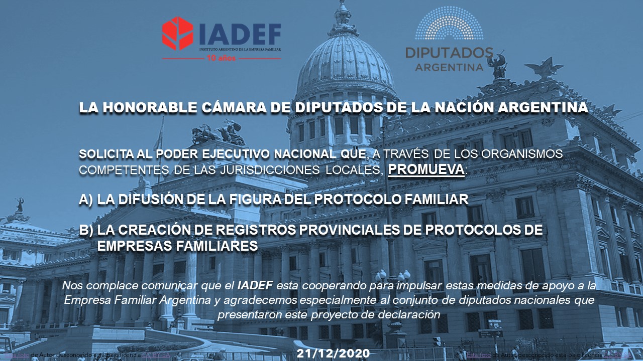 Proyecto de declaración del Protocolo familiar como instrumento ordenador